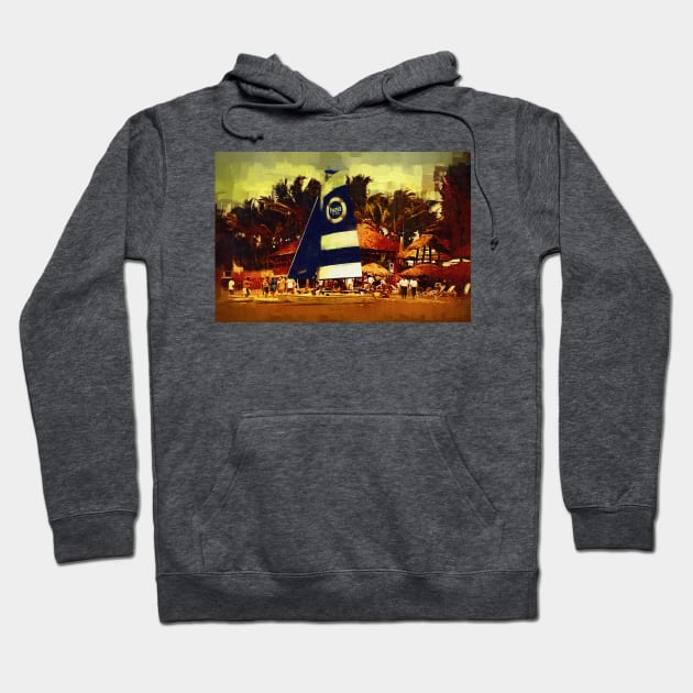 Sailboat At The Resort Hoodie by KirtTisdale